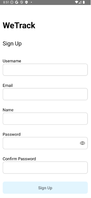 sign up page